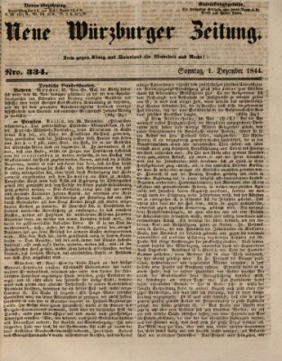 Neue Würzburger Zeitung Sonntag 1. Dezember 1844