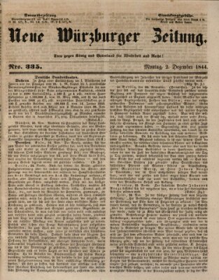 Neue Würzburger Zeitung Montag 2. Dezember 1844