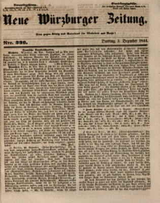 Neue Würzburger Zeitung Dienstag 3. Dezember 1844