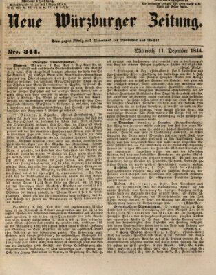 Neue Würzburger Zeitung Mittwoch 11. Dezember 1844