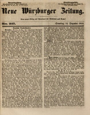 Neue Würzburger Zeitung Samstag 14. Dezember 1844