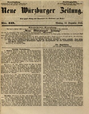 Neue Würzburger Zeitung Montag 16. Dezember 1844