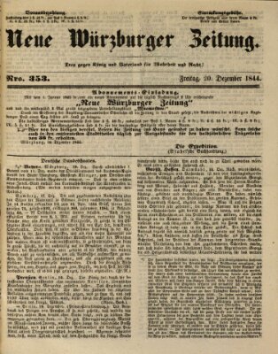 Neue Würzburger Zeitung Freitag 20. Dezember 1844