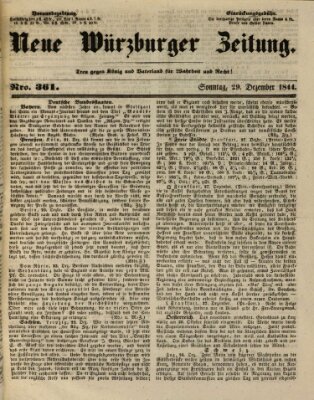 Neue Würzburger Zeitung Sonntag 29. Dezember 1844