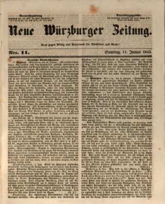 Neue Würzburger Zeitung Samstag 11. Januar 1845