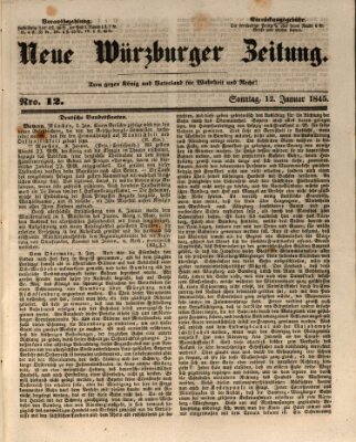 Neue Würzburger Zeitung Sonntag 12. Januar 1845