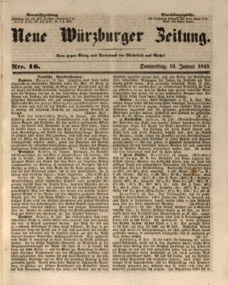 Neue Würzburger Zeitung Donnerstag 16. Januar 1845