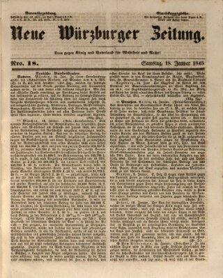 Neue Würzburger Zeitung Samstag 18. Januar 1845