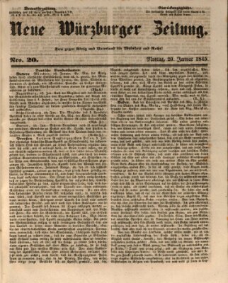 Neue Würzburger Zeitung Montag 20. Januar 1845