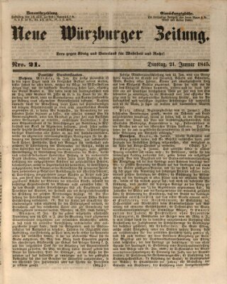 Neue Würzburger Zeitung Dienstag 21. Januar 1845