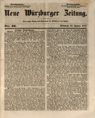 Neue Würzburger Zeitung Mittwoch 22. Januar 1845