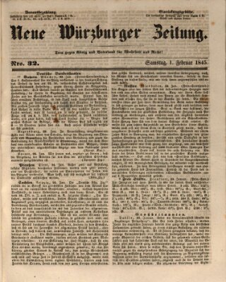 Neue Würzburger Zeitung Samstag 1. Februar 1845