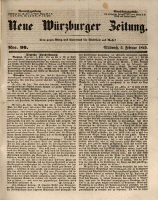 Neue Würzburger Zeitung Mittwoch 5. Februar 1845