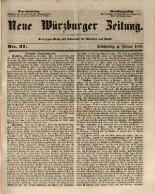 Neue Würzburger Zeitung Donnerstag 6. Februar 1845