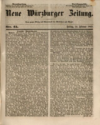 Neue Würzburger Zeitung Freitag 14. Februar 1845