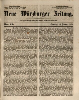 Neue Würzburger Zeitung Sonntag 16. Februar 1845