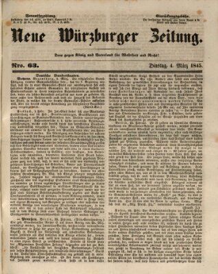 Neue Würzburger Zeitung Dienstag 4. März 1845