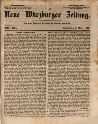 Neue Würzburger Zeitung Donnerstag 6. März 1845