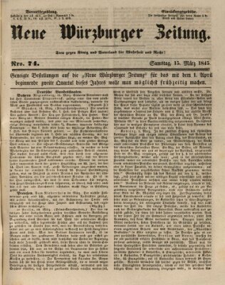 Neue Würzburger Zeitung Samstag 15. März 1845