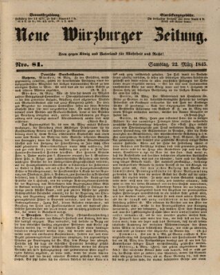 Neue Würzburger Zeitung Samstag 22. März 1845