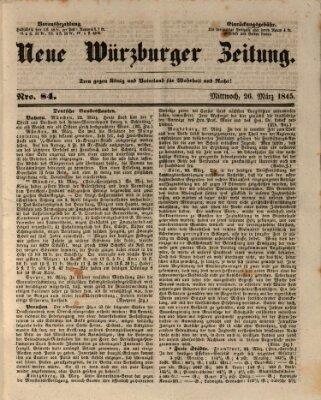 Neue Würzburger Zeitung Mittwoch 26. März 1845