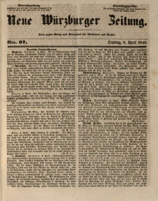 Neue Würzburger Zeitung Dienstag 8. April 1845