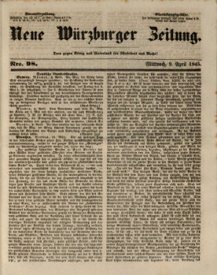 Neue Würzburger Zeitung Mittwoch 9. April 1845