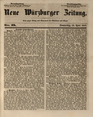 Neue Würzburger Zeitung Donnerstag 10. April 1845