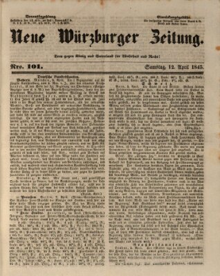 Neue Würzburger Zeitung Samstag 12. April 1845