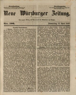 Neue Würzburger Zeitung Donnerstag 17. April 1845