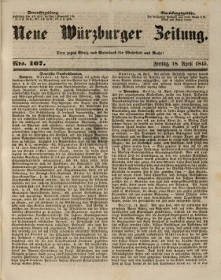 Neue Würzburger Zeitung Freitag 18. April 1845