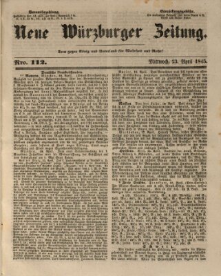 Neue Würzburger Zeitung Mittwoch 23. April 1845