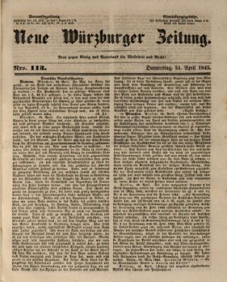 Neue Würzburger Zeitung Donnerstag 24. April 1845