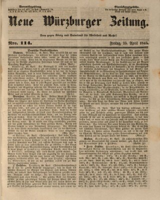 Neue Würzburger Zeitung Freitag 25. April 1845