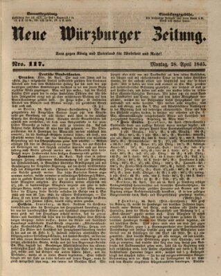 Neue Würzburger Zeitung Montag 28. April 1845