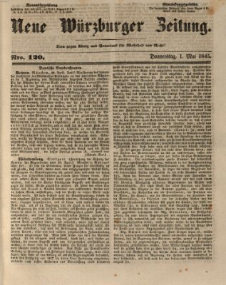 Neue Würzburger Zeitung Donnerstag 1. Mai 1845