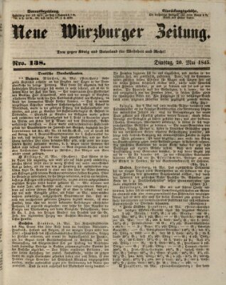 Neue Würzburger Zeitung Dienstag 20. Mai 1845