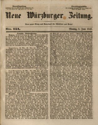 Neue Würzburger Zeitung Montag 2. Juni 1845