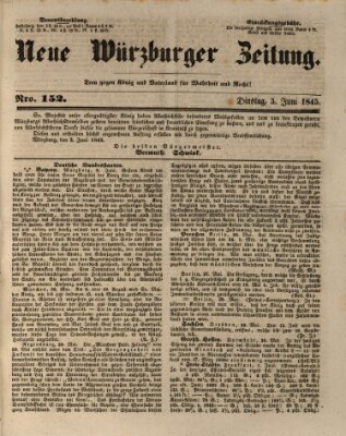 Neue Würzburger Zeitung Dienstag 3. Juni 1845