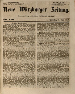 Neue Würzburger Zeitung Samstag 21. Juni 1845