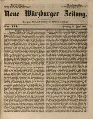 Neue Würzburger Zeitung Sonntag 22. Juni 1845