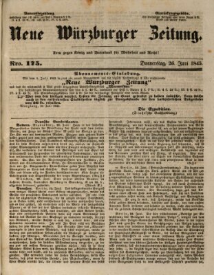 Neue Würzburger Zeitung Donnerstag 26. Juni 1845