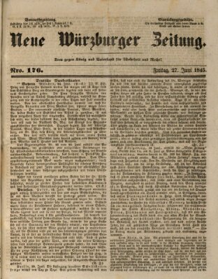 Neue Würzburger Zeitung Freitag 27. Juni 1845