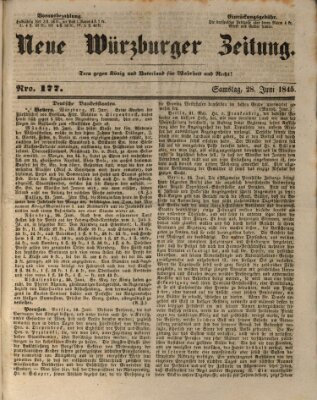 Neue Würzburger Zeitung Samstag 28. Juni 1845