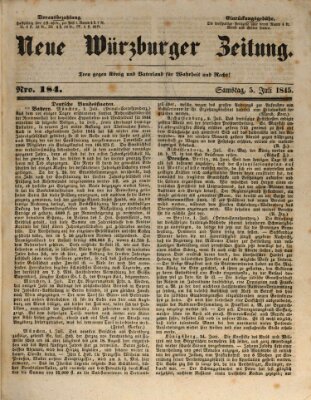 Neue Würzburger Zeitung Samstag 5. Juli 1845