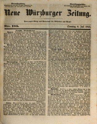 Neue Würzburger Zeitung Sonntag 6. Juli 1845