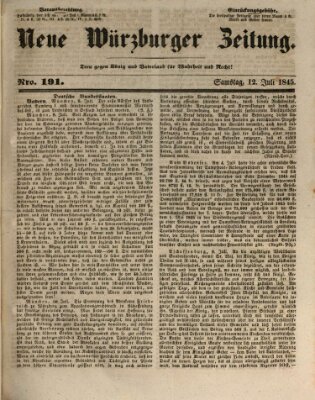 Neue Würzburger Zeitung Samstag 12. Juli 1845