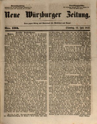 Neue Würzburger Zeitung Sonntag 13. Juli 1845