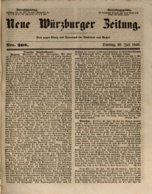 Neue Würzburger Zeitung Dienstag 29. Juli 1845