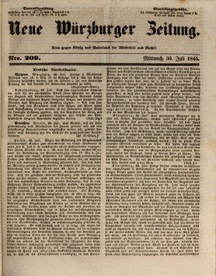 Neue Würzburger Zeitung Mittwoch 30. Juli 1845